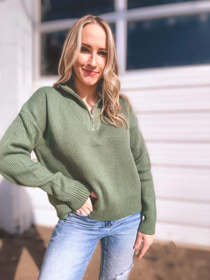 Hit the Trail Half Zip Sweater