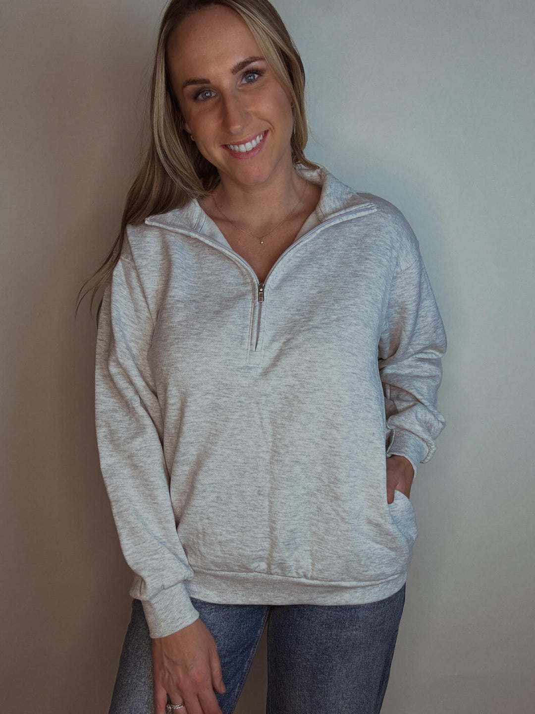 Cloud Nine Collared Half-zip Sweatshirt