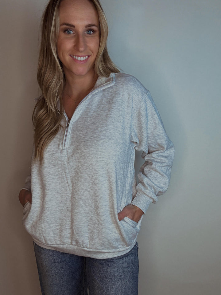 Cloud Nine Collared Half-zip Sweatshirt