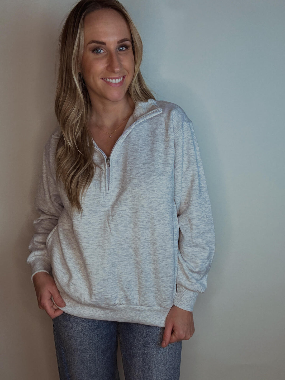 Cloud Nine Collared Half-zip Sweatshirt