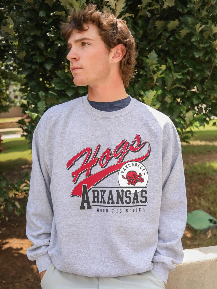 Hogs Script Grey Sweatshirt