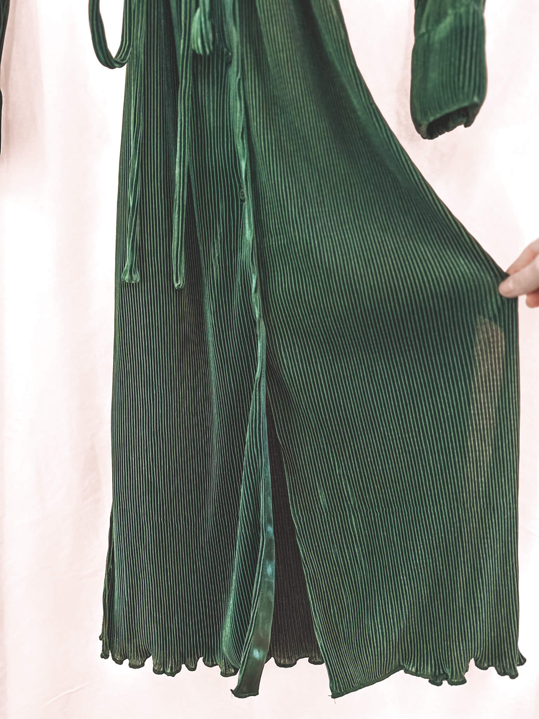 Evergreen Pleated Maxi Shirt Dress