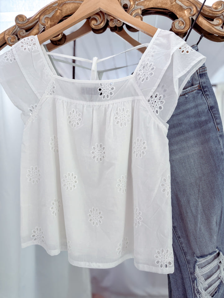 Colleen Floral Eyelet Blouse