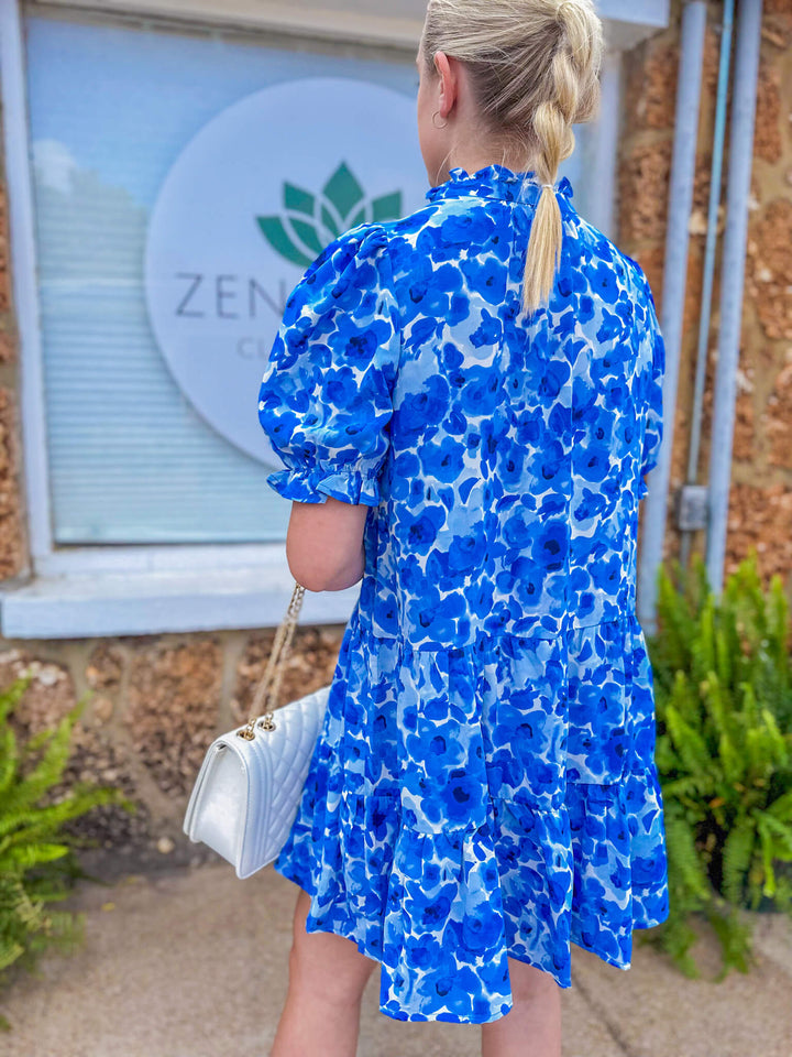 Azul Floral Print Mini Dress