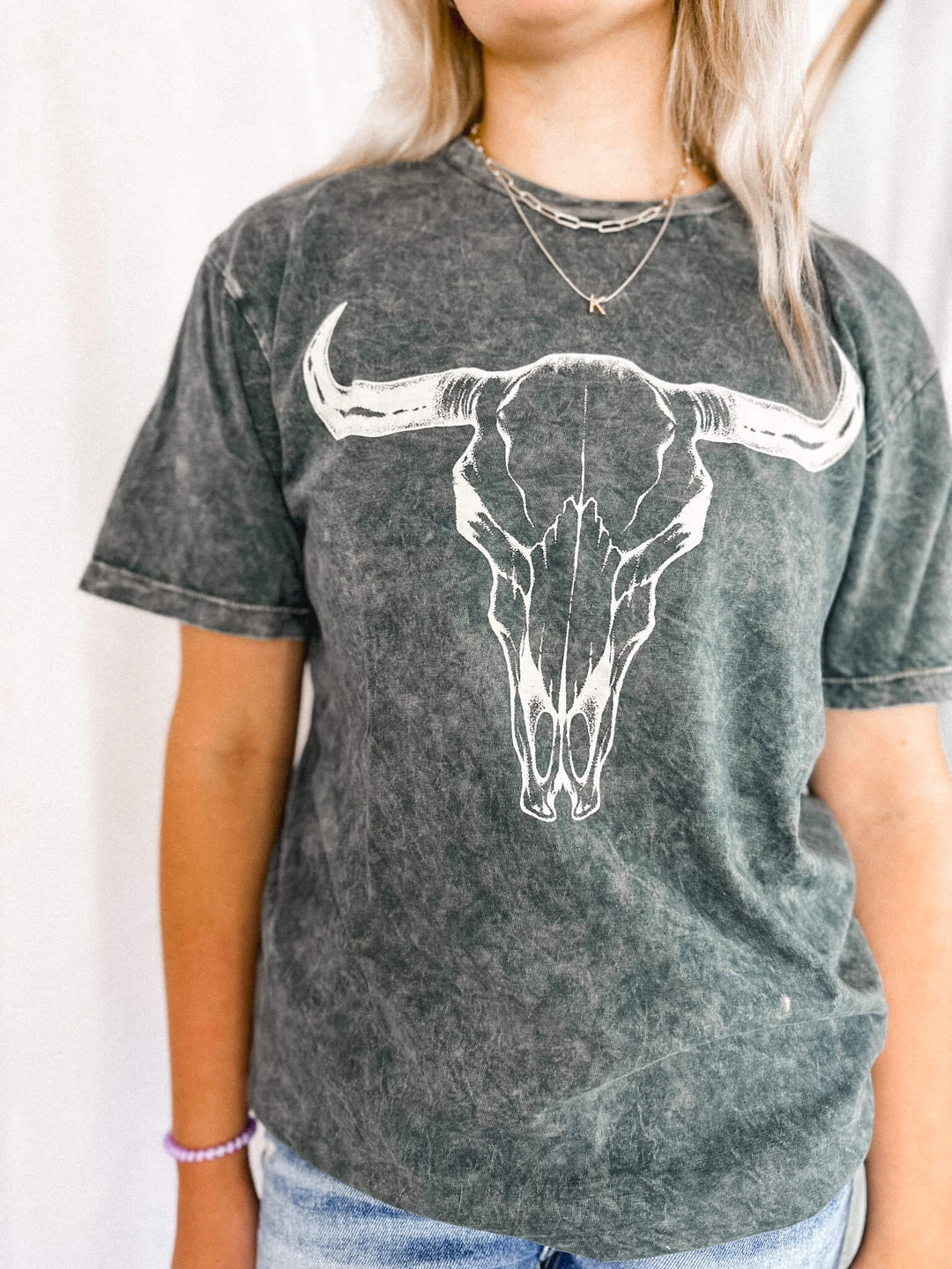 Cow Skull Mineral Wash Graphic Tee