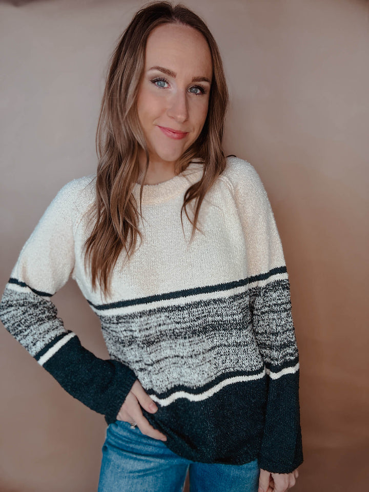 Indigo Gradient Cozy Relaxed Sweater