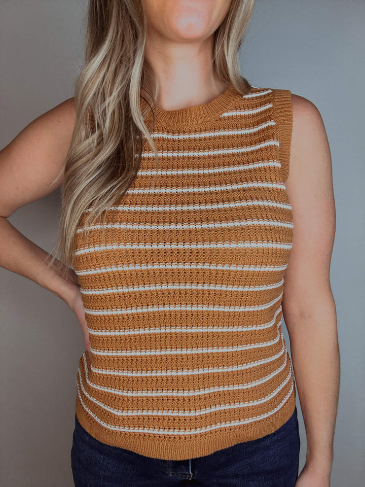 Maple Grove Stripe Sleeveless Sweater