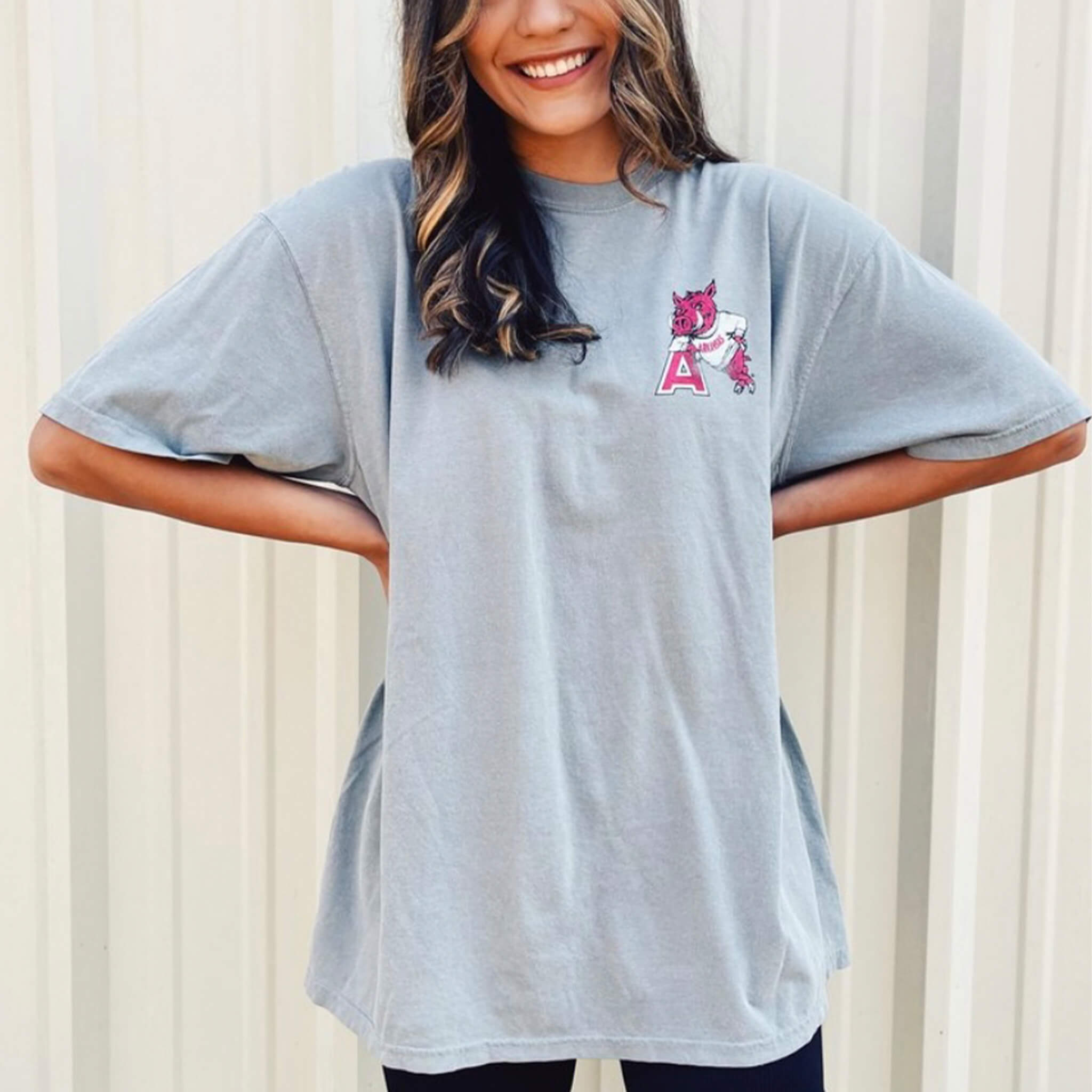 Razorback Hog Leaning on 'A' Gameday Tee – Zen + Zeus Clothing Co.