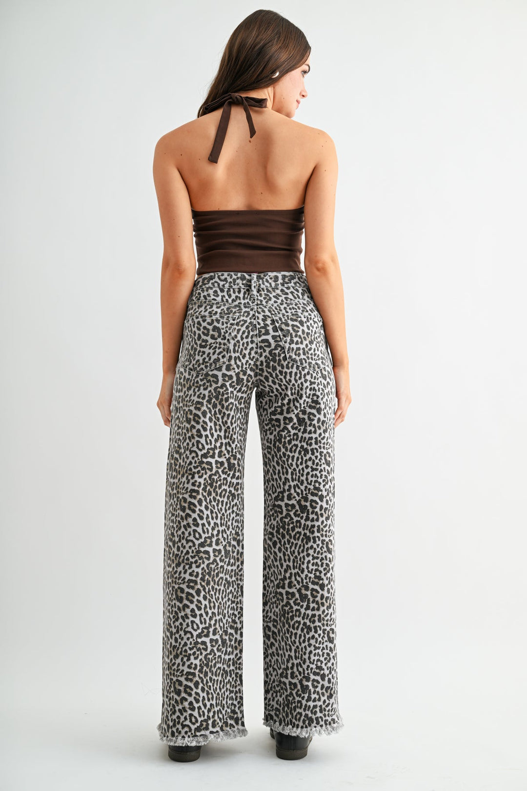 Schooner High Rise Wide Leg Leopard Jeans
