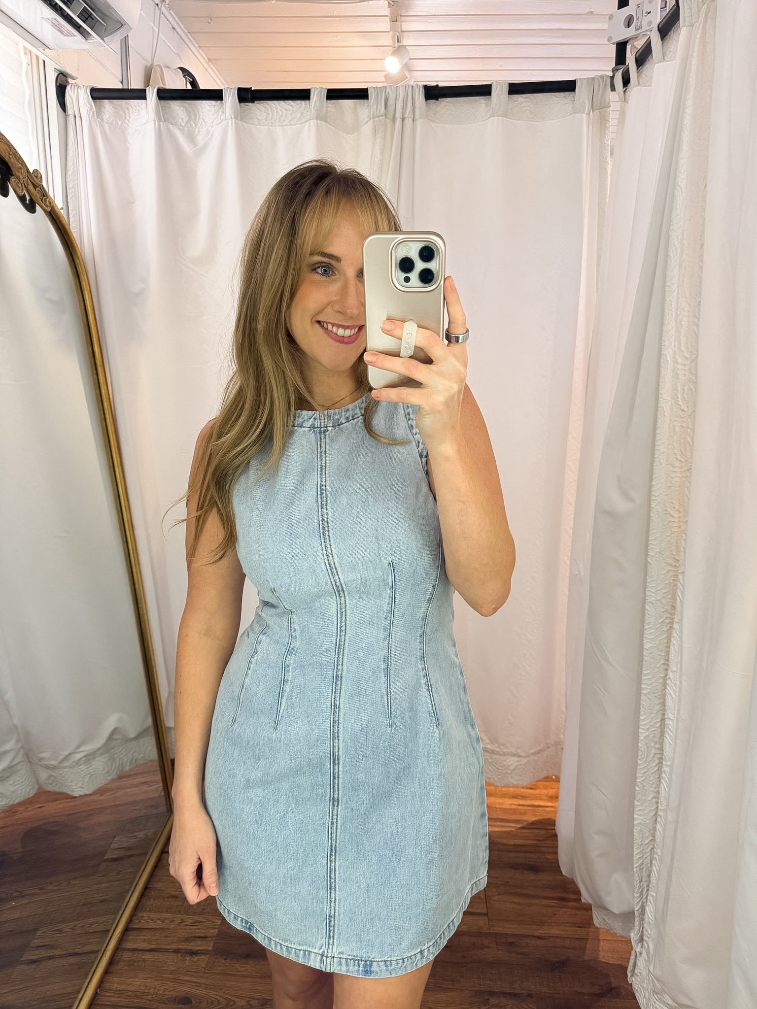 Savannah Denim Mini Dress - Zen + Zeus Clothing Co.