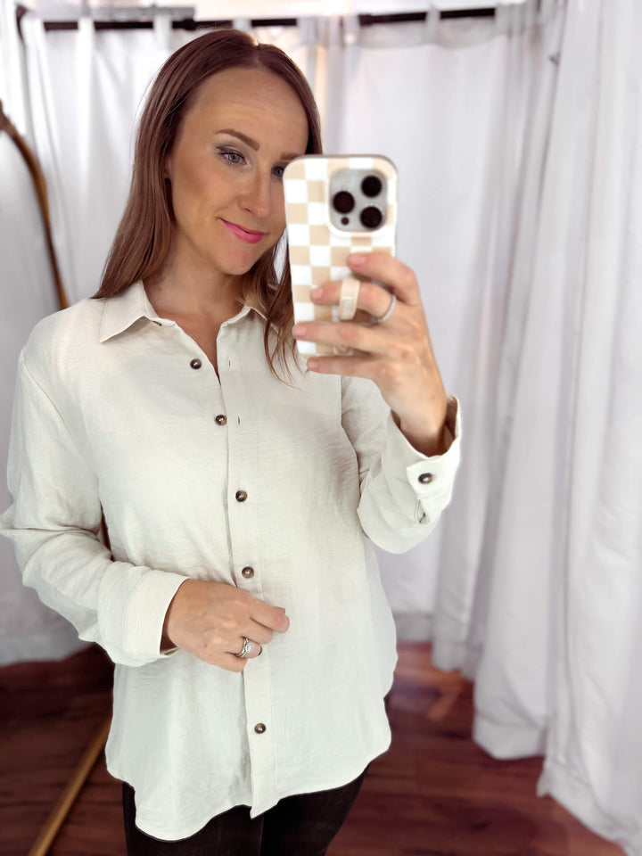 Airy Feel Button-Up Shirt