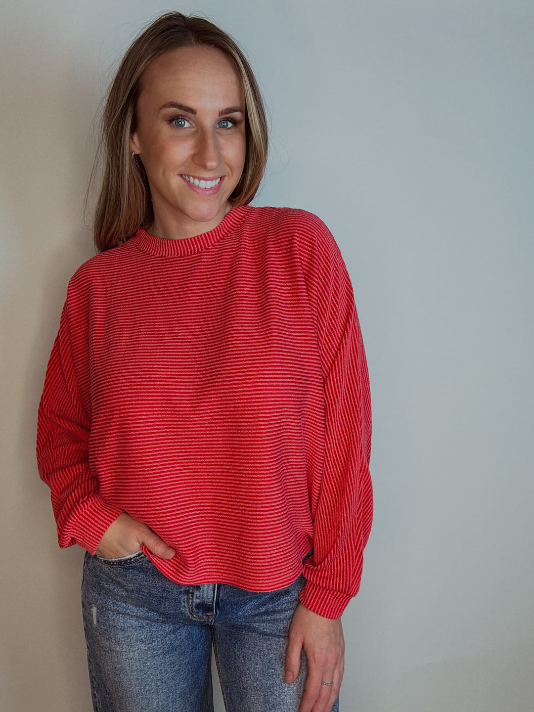 Ribbed Long Sleeve Top - MEDIUM