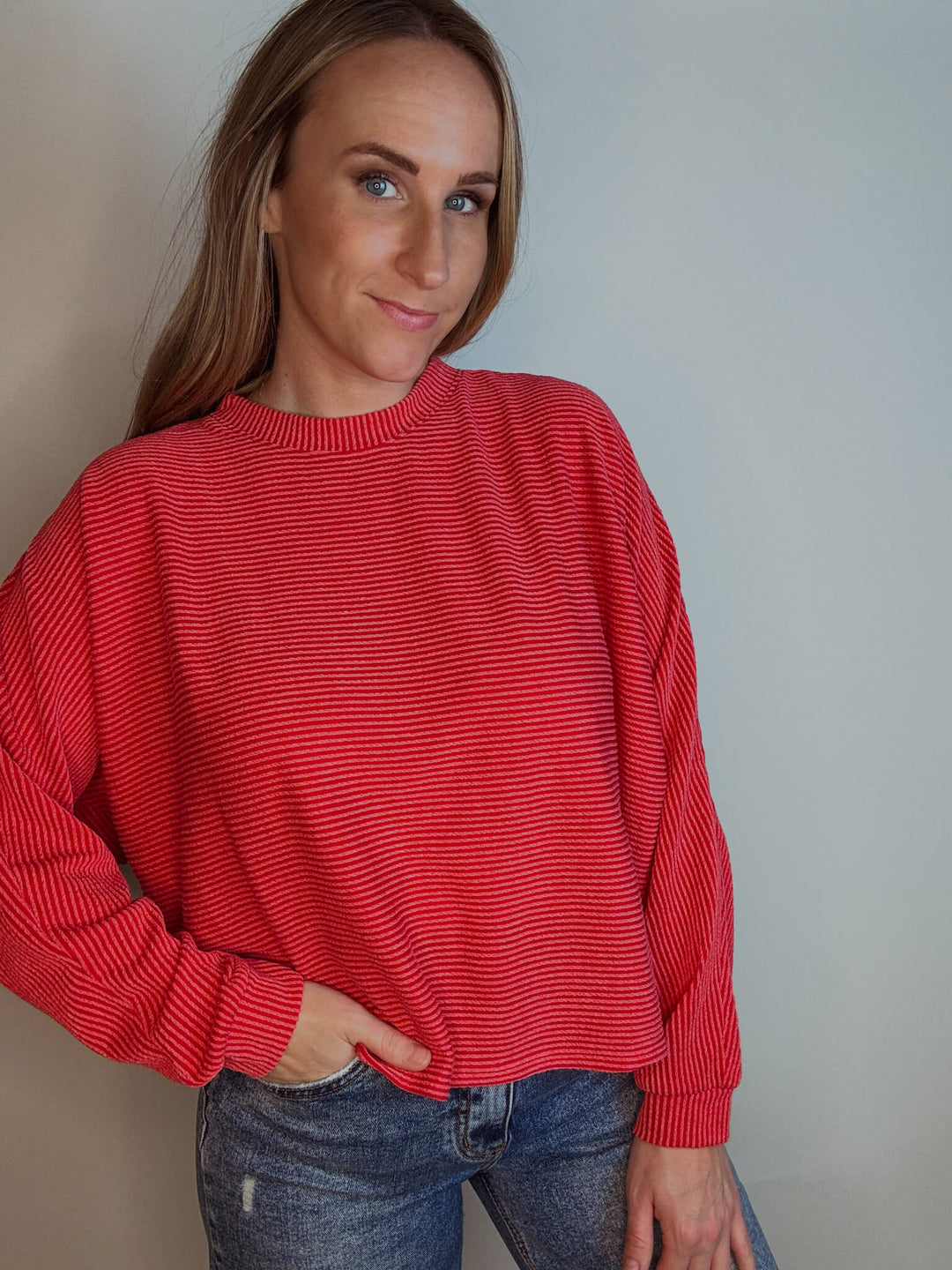 Ribbed Long Sleeve Top - MEDIUM