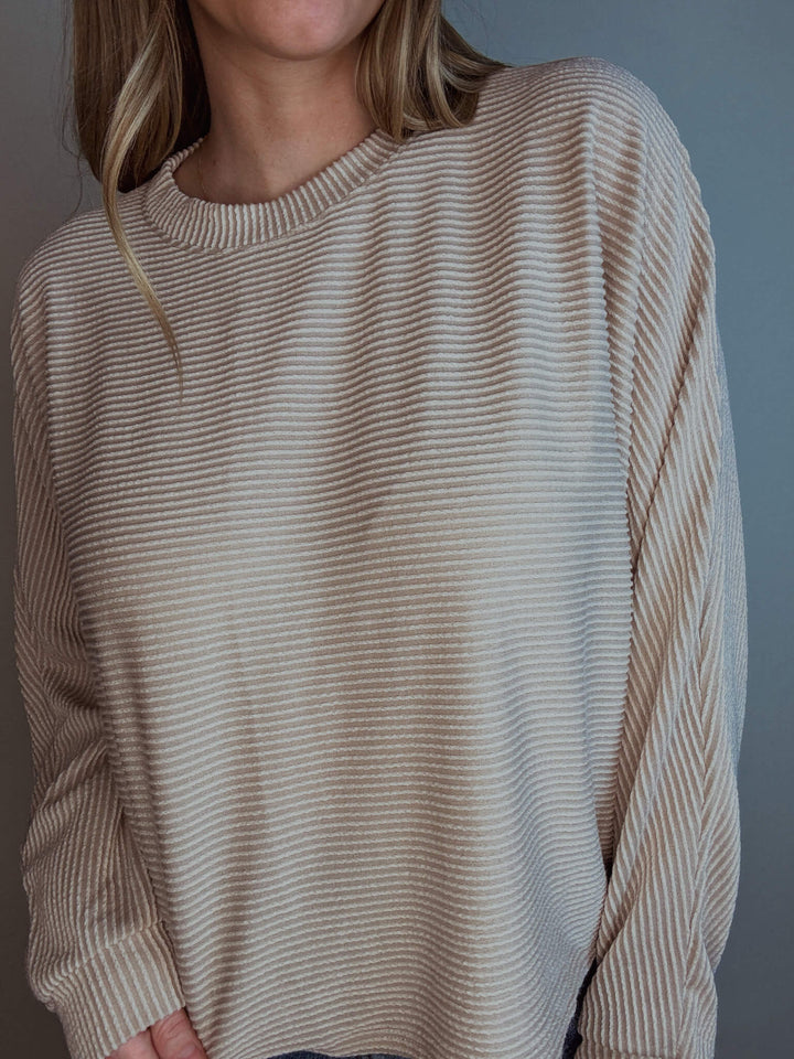 Ribbed Long Sleeve Top - MEDIUM