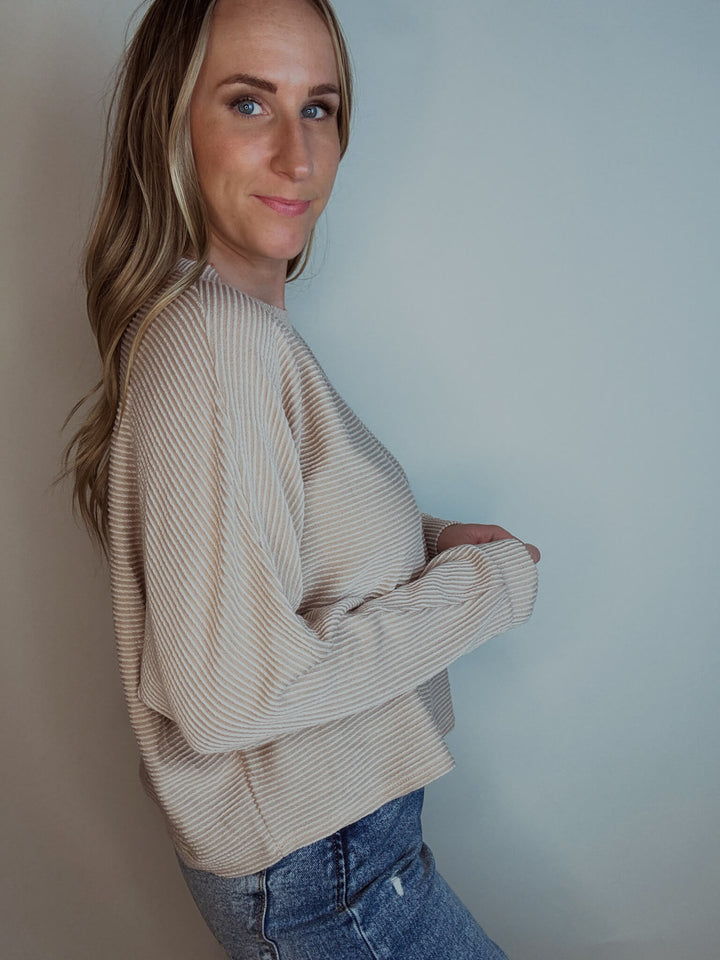 Ribbed Long Sleeve Top - MEDIUM