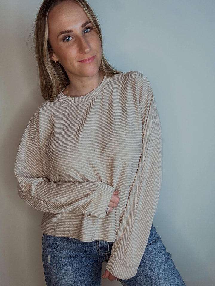 Ribbed Long Sleeve Top - MEDIUM
