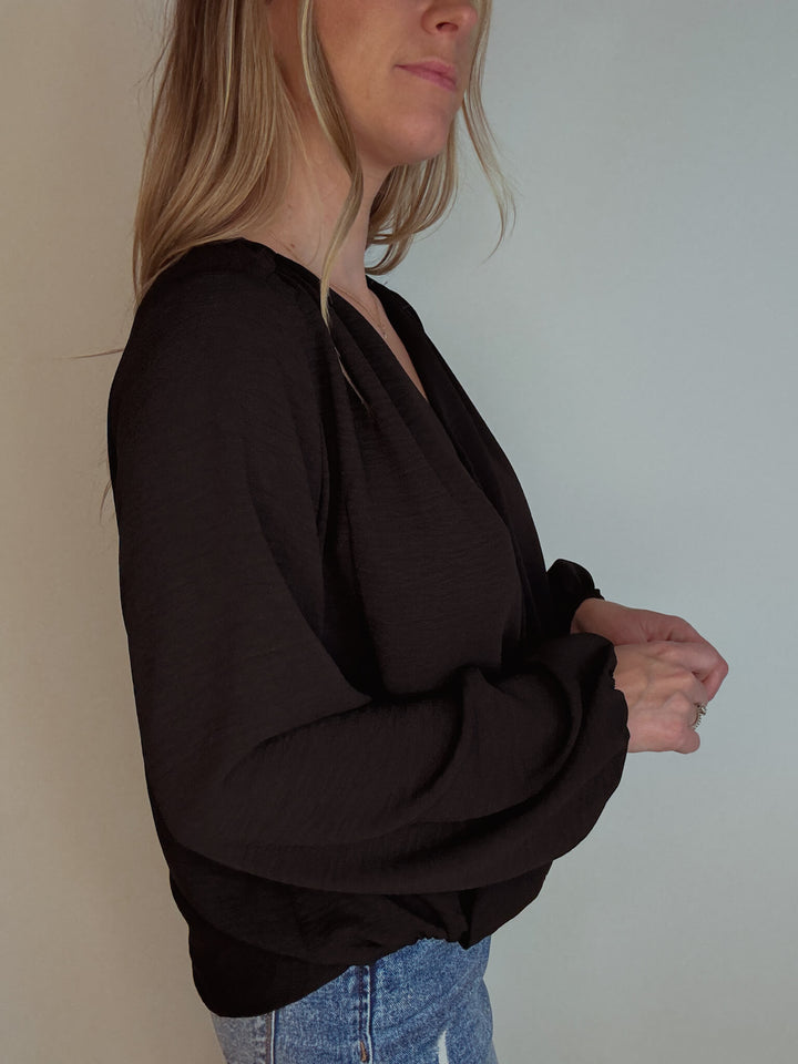 Signature Surplice Shirring Blouse