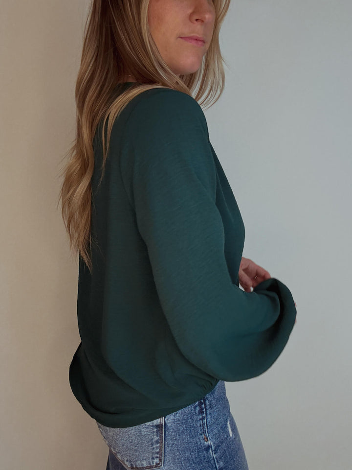 Signature Surplice Shirring Blouse