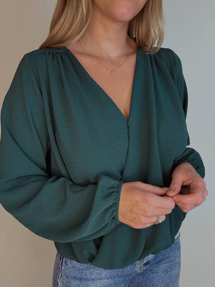 Signature Surplice Shirring Blouse