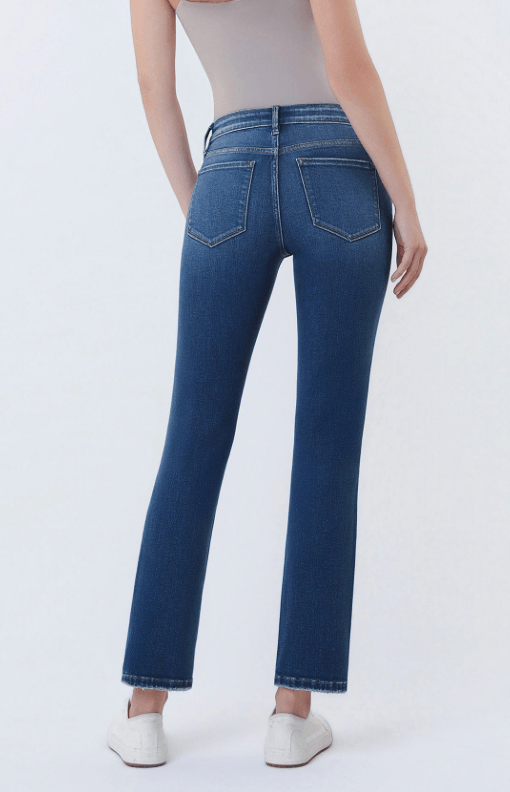 Mid-Rise Ankle Slim Straight Jeans
