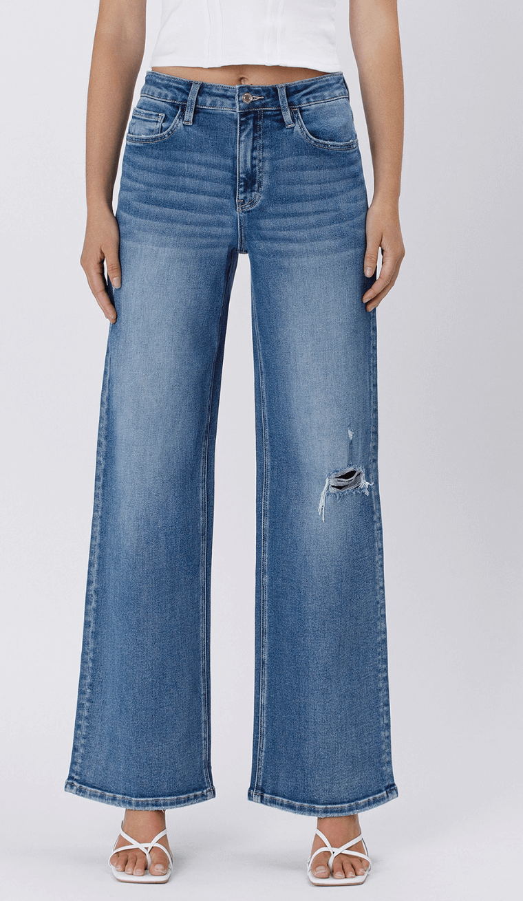 Super High Rise Baggy Wide Jeans