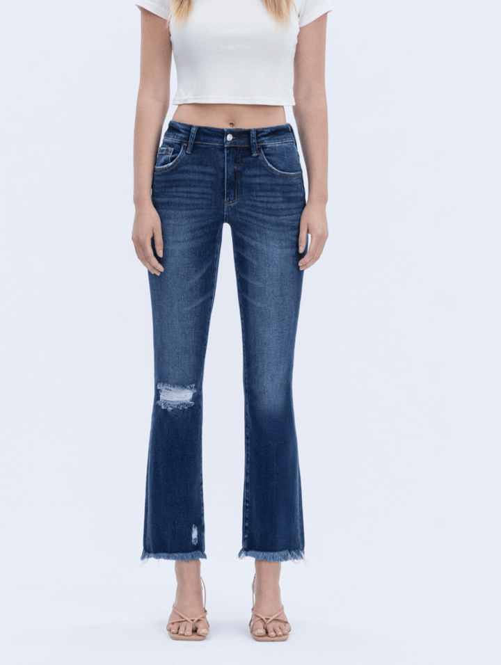 Posh High Rise Distressed Kick Flare Jeans
