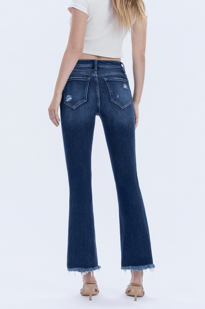 Posh High Rise Distressed Kick Flare Jeans