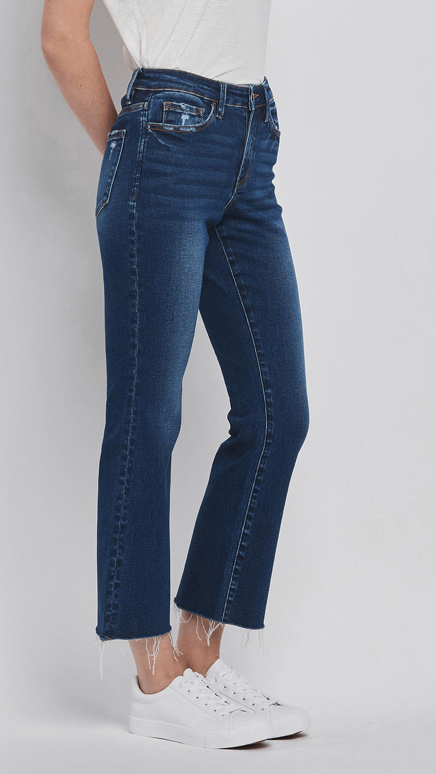 High Rise Mini Ankle Bootcut Jeans - Sea of Love