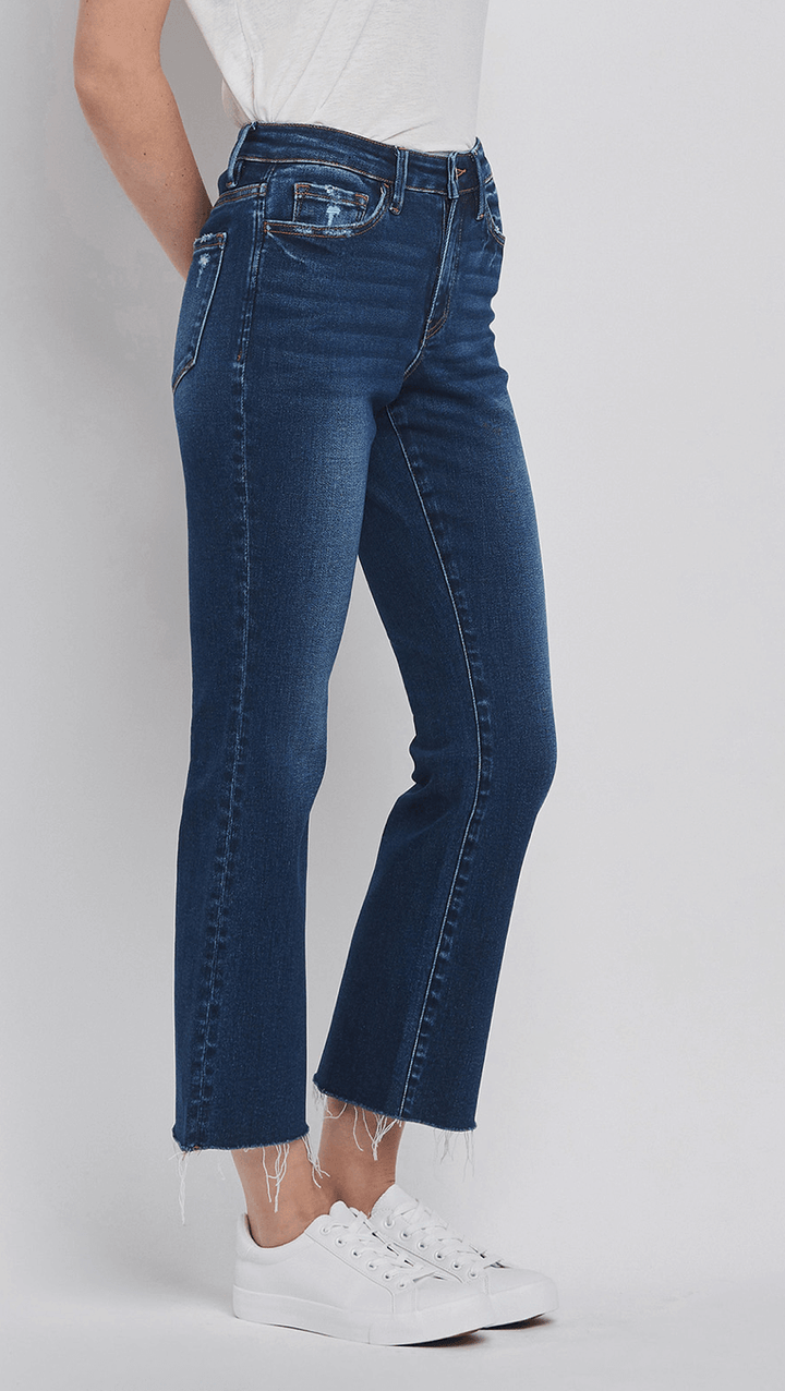 High Rise Mini Ankle Bootcut Jeans - Sea of Love