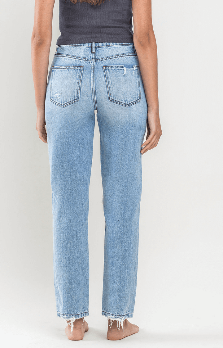 Light Wash High Rise Straight Jean