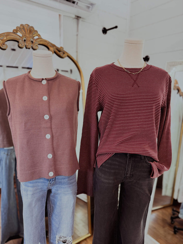 Sweet Gather Button-up Sweater Vest