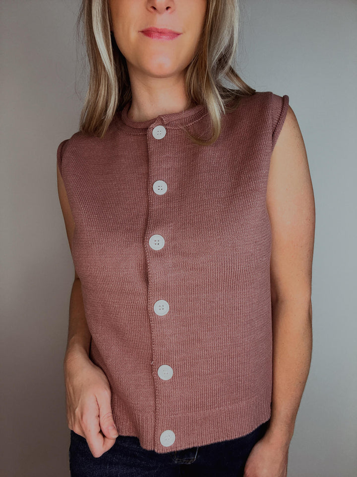 Sweet Gather Button-up Sweater Vest