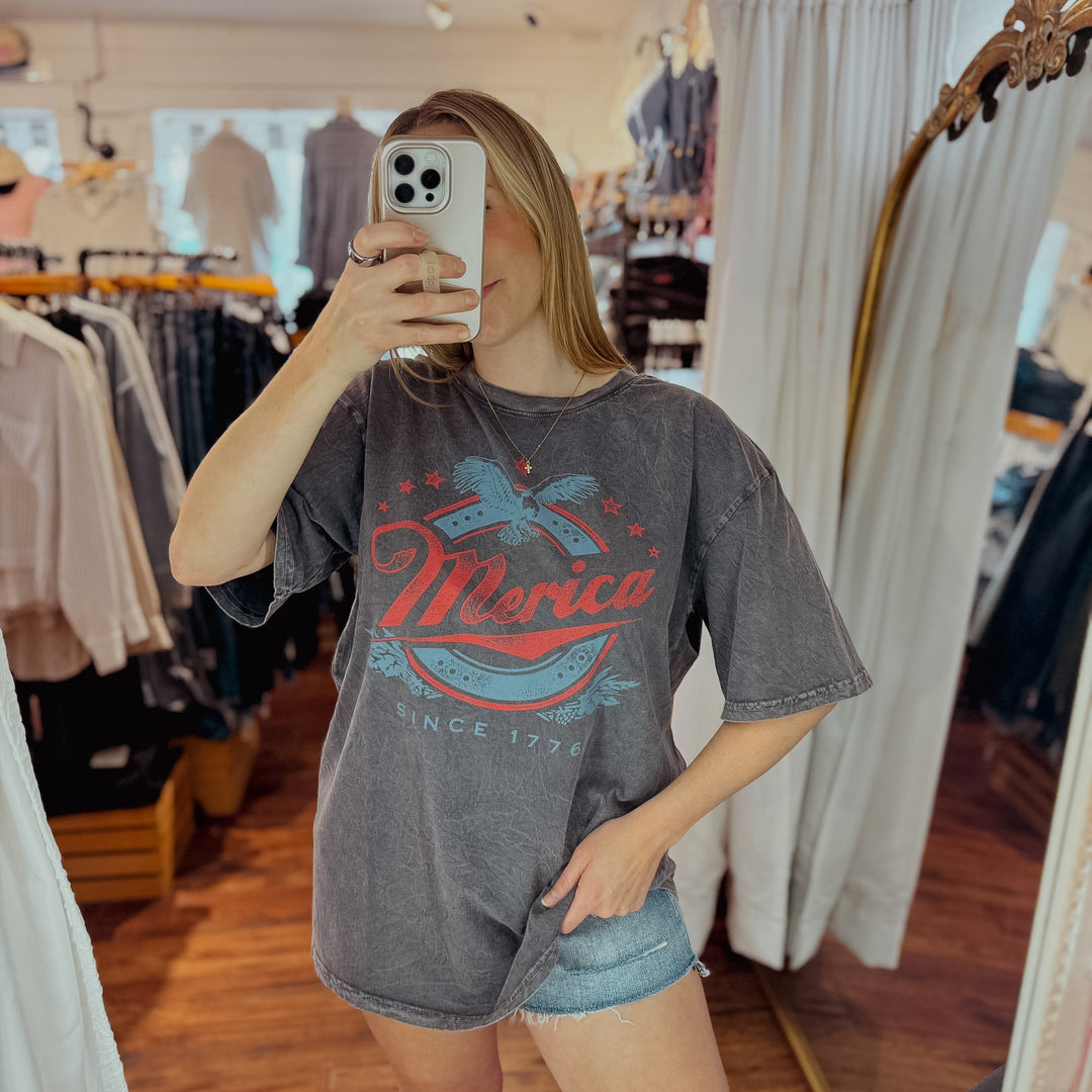 Merica Oversized Mineral Graphic Tee