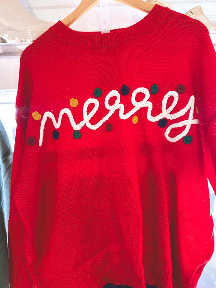 Merry Holiday Red Sweater