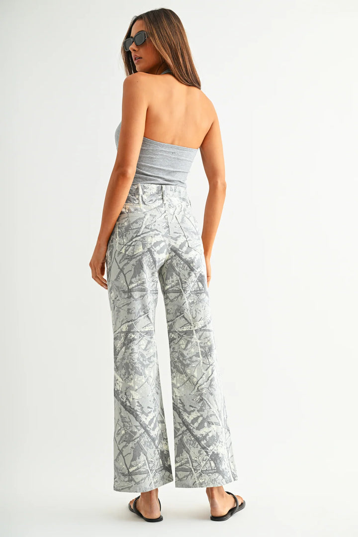 Makara High Rise Wide Leg Camo Jeans