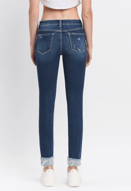 Mid Rise Cuffed Skinny Jean