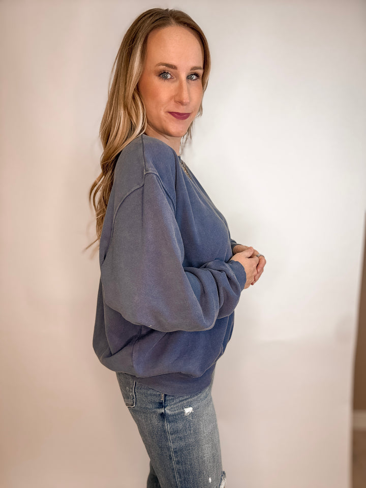 Soft Mineral Wash Everyday Knit Sweatshirt