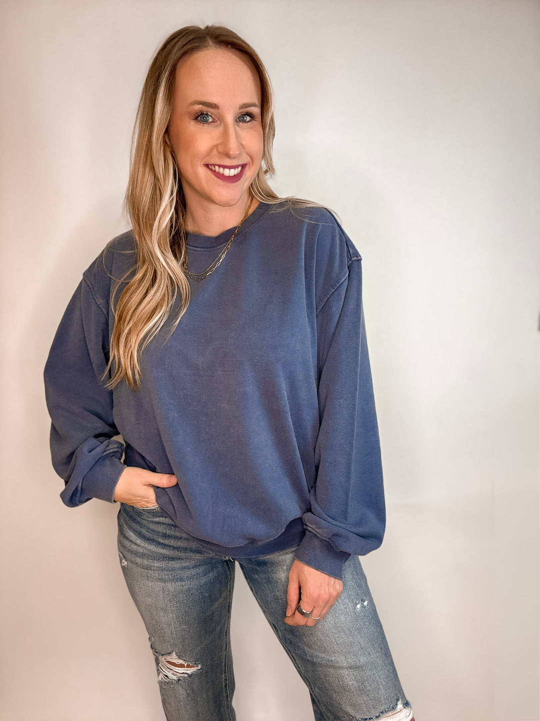 Soft Mineral Wash Everyday Knit Sweatshirt