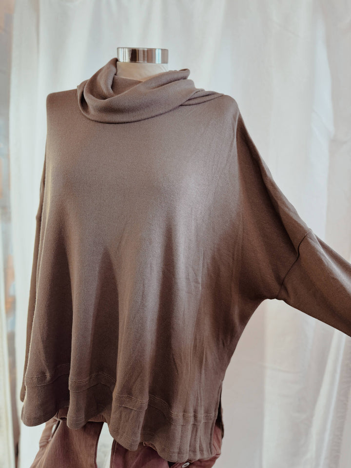 Mocha Turtleneck Knit Top