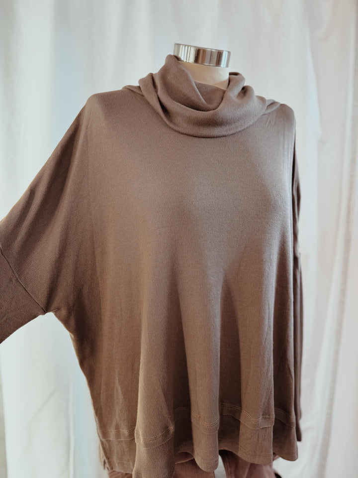 Mocha Turtleneck Knit Top