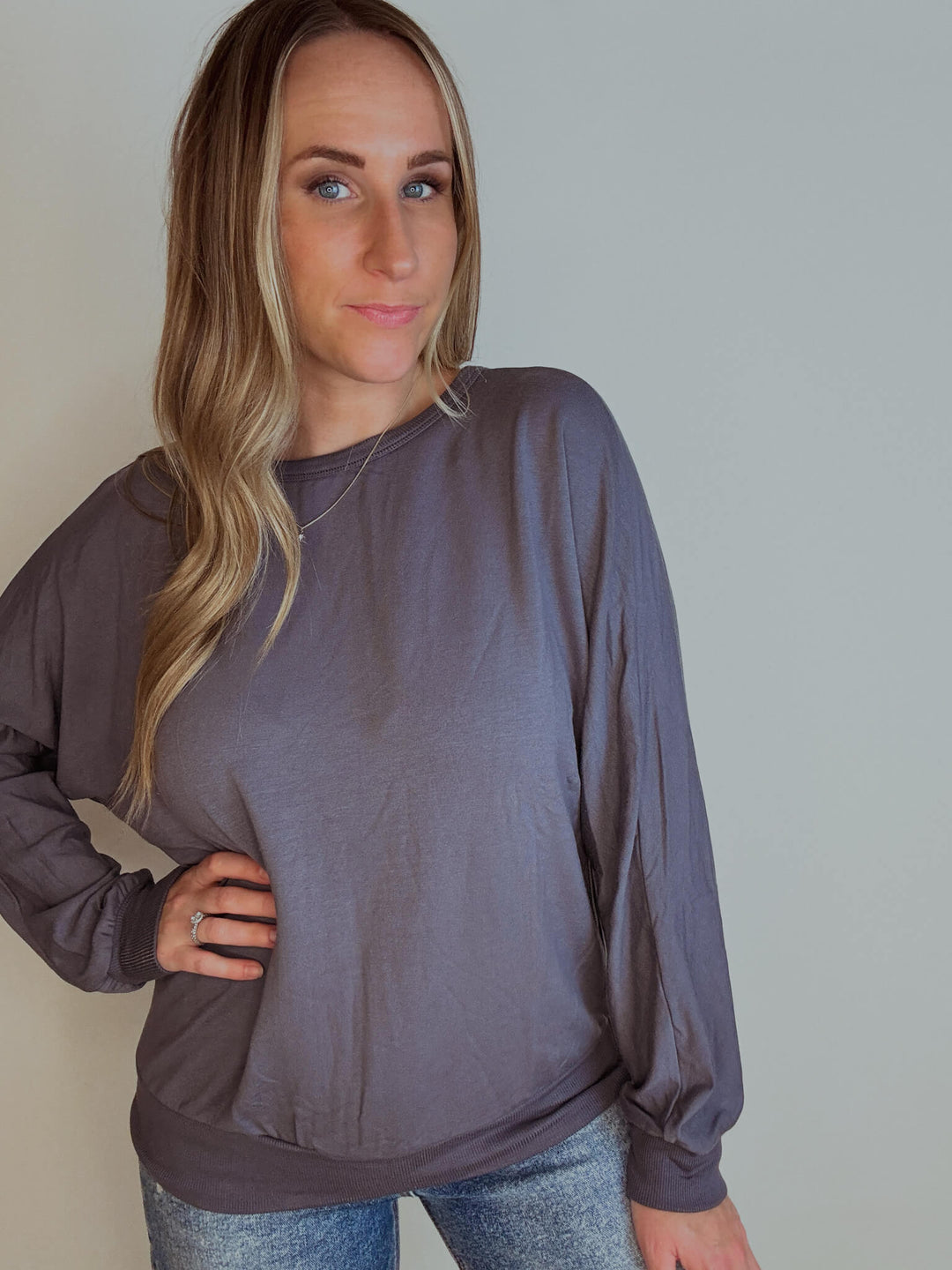 Modal Dolman Sleeve Long Sleeve Top