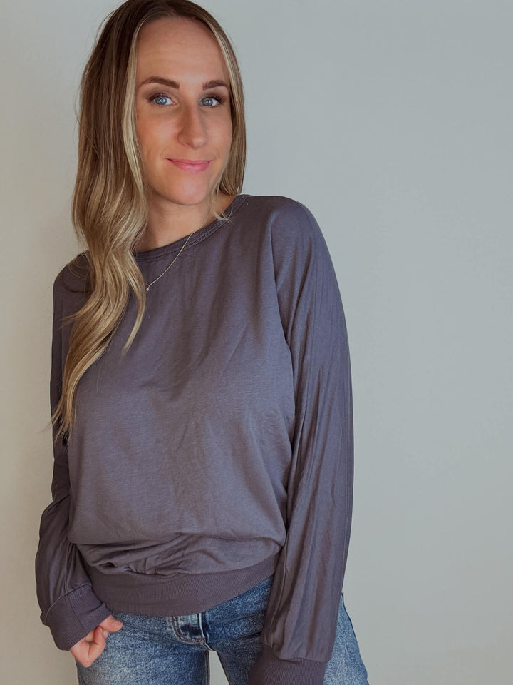 Modal Dolman Sleeve Long Sleeve Top