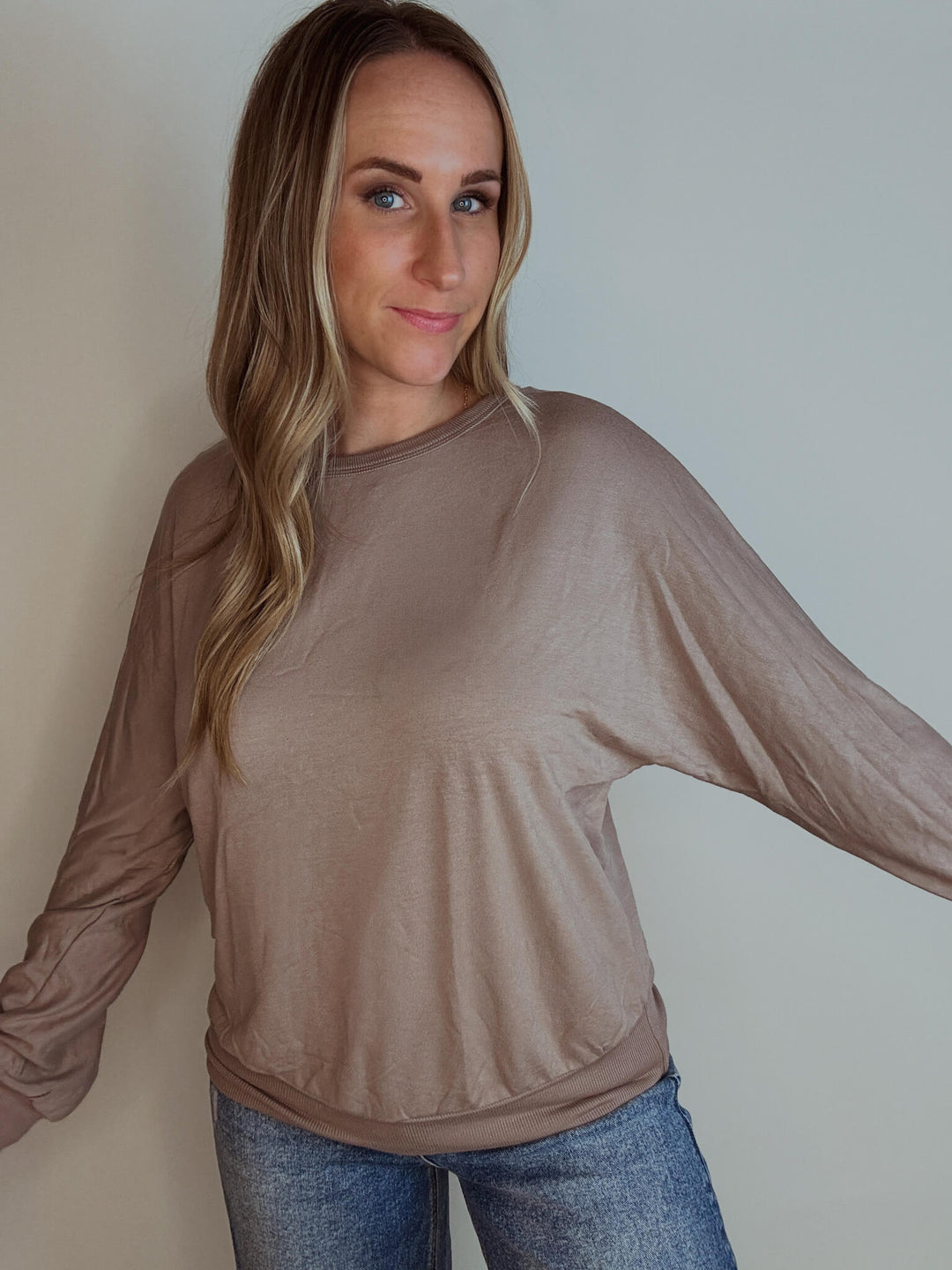 Modal Dolman Sleeve Long Sleeve Top