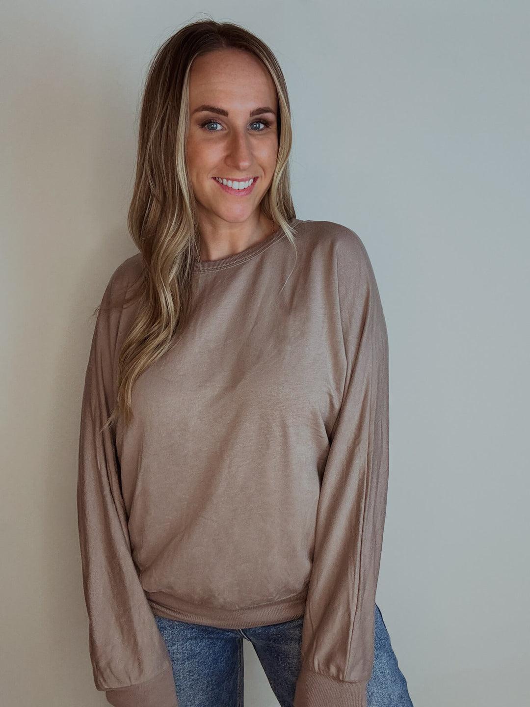 Modal Dolman Sleeve Long Sleeve Top