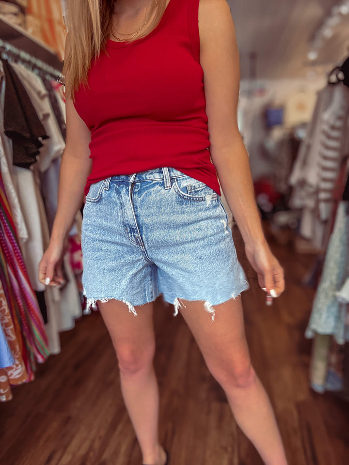 Moon Goddess High Rise Denim Shorts