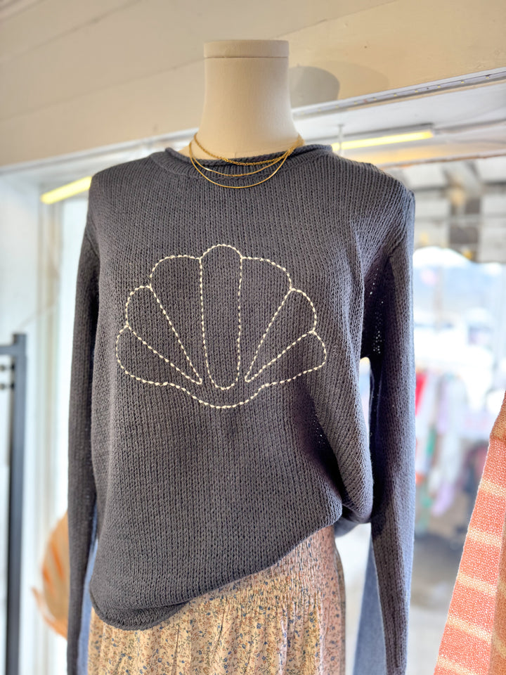 Seashell Embroidered Sweater