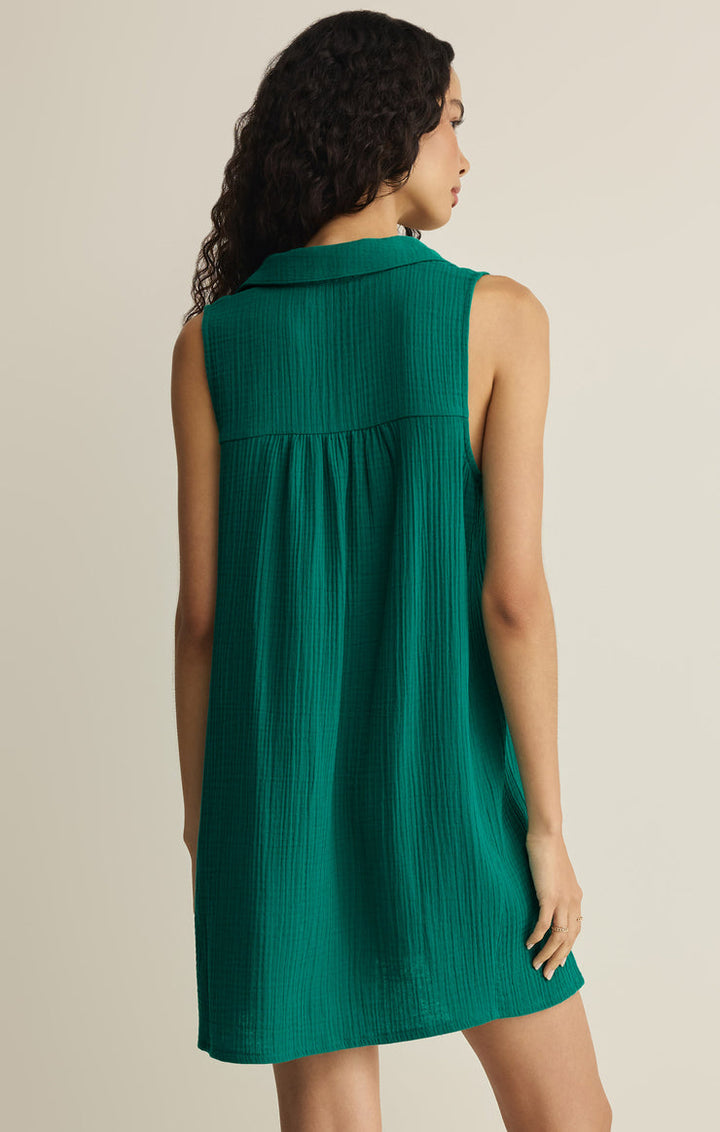 Z SUPPLY: New Light Crinkle Mini Dress - Rainforest
