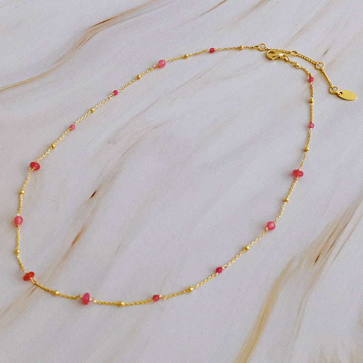 Dainty Precious Stone Bead Necklace