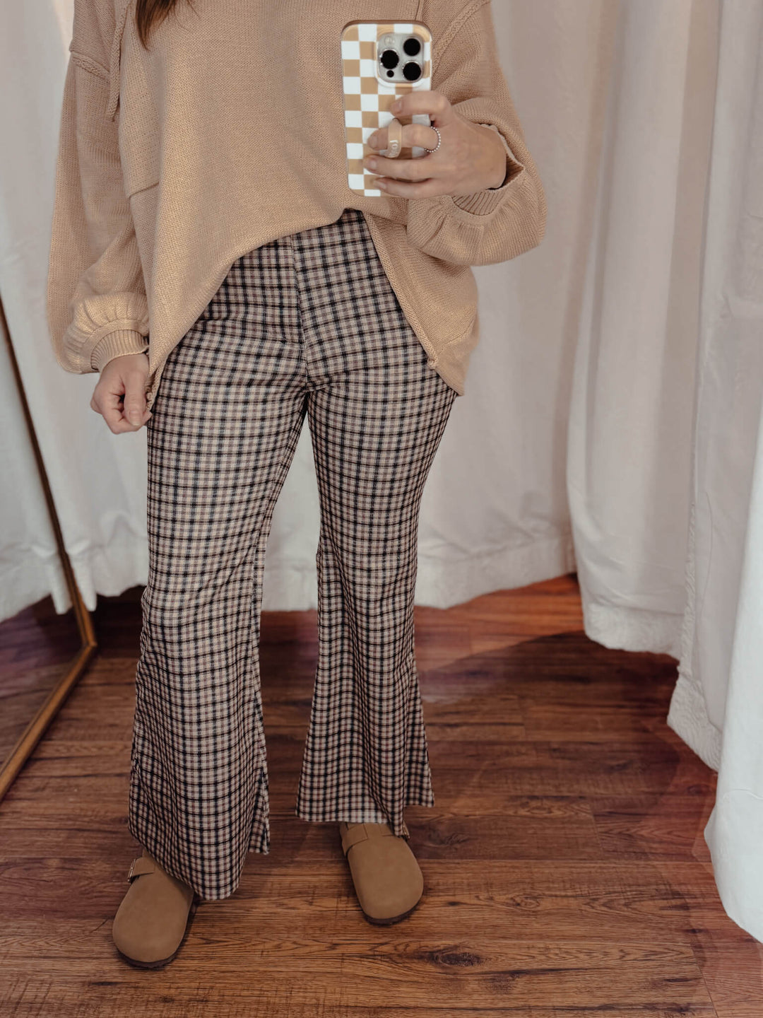Plaid Pants Checkered Flares Plaid Joy Flare Pants – Zen Zeus Clothing