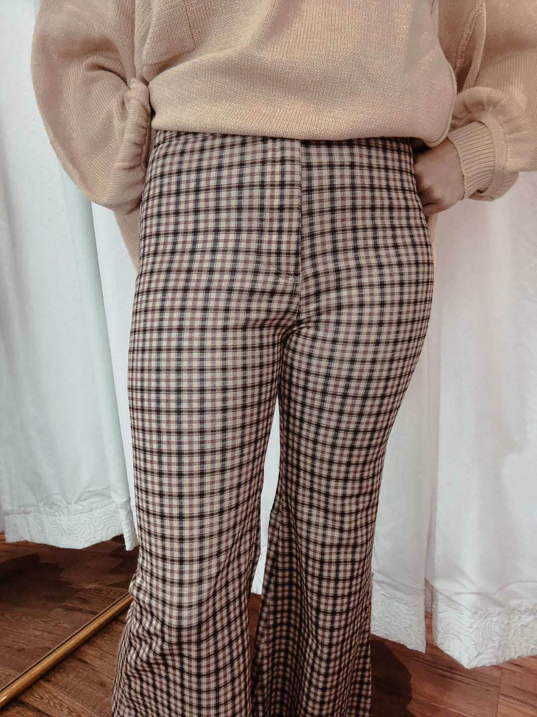 Plaid Joy Flare Pants – Zen Zeus Clothing - Main Image